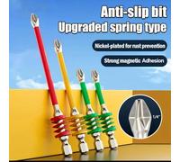 Anti-Slip Magnetic PH2 Bit Set with Spring Design and 1/4 Hex Shank Fit for Repair Work 2/3pcs (65+70+90mm)