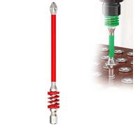 Anti-Slip Magnetic Phillips Bit Set with Spring, Impact Resistant Strong Magnetic Hexagonal Electric Screwdriver Bit, One Push to Eject Quickly, No More Slipping of Saw Teeth -New (Red)