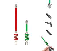 Anti-Slip Magnetic Phillips Bit with Spring, 2025 New Strong Magnetic Durability Screwdriver Drill Bit Set, Magnetic Phillips Bit,No More Slipping of Saw Teeth, for Power Tools, Screws (Red+Green)