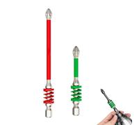 Anti-Slip Magnetic Phillips Bit with Spring, 2025 New Strong Magnetic Durability Screwdriver Drill Bit Set, Impact Screwdriver Bits Set for Electricians, No More Slipping of Saw Teeth (2PCS-A)