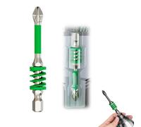 Anti-Slip Magnetic Phillips Bit with Spring, 2025 New Strong Magnetic Durability Screwdriver Drill Bit Set, Impact Screwdriver Bits Set for Electricians, No More Slipping of Saw Teeth (65MM)