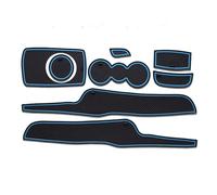 Anti-slip mats Car Rubber Door Mat Interior Anti-Slip Cup Pad Gate Slot Pad Accessories 8PCS For Ford For Fiesta MK6 6 2008-2016(Blu)