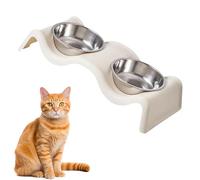 Anti-slip Pet Bowl, Double Dog Water Container, Cat Food And Water Dishes 35x17x7cm/13.78x6.69x2.76 Inches Easy To Clean And Maintain For Pets That Tend To Push Over Their Bowls