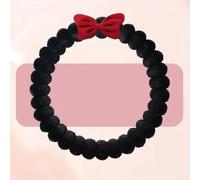 Anti-Slip Plush Wheel Cover 36cm U-Shape Texture(F) | Charming bow accent, princess style decor, enhances interior aesthetics, cute design element