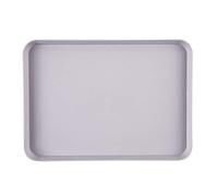 Anti-Slip Rectangular Non-Slip Plastic Dinner/Drinks Serving Tray Fruit Dessert Food Tray Multifunction Storage Tray for Kitchens, Homes or Gift Grey L