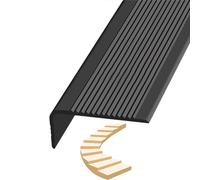 Anti-slip Rubber Stair Nosing, Pre-drilled L-shaped Model For Straight Edge Steps, Corner And Edge Protection For Interior And Exterior Use(Size:L 1.6m/5.25ft,Color:A)
