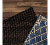 Anti Slip Rug Underlay 40 x 50 cm Washable, Waterproof Matting Rug Gripper Customisable Size for Home Office Laminate Wooden Hard Carpeted Floors, Black