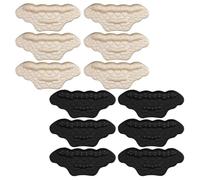 Anti-Slip Shoe Heel Pads 6 Pairs Black Foam Silicone Heel Cushions