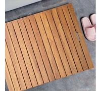 Anti-Slip Shower Mat for Bathroom - 50x70cm 80x60cm 90x40cm, Rectangular Floor Mat Wooden Duck Board with Drain Holes, Luxury Spa Mat for Inside Shower or Tub(60x50cm/24x20in)