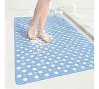 Anti Slip Shower Mat with Suction Cups, 60x90 cm Quick Drain TPE Non Slip Shower Mats for Inside Shower, Large Bath Mat for Shower Soft on Feet, Easy to Dry&Cut Machine Washable