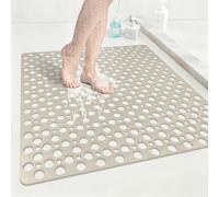 Anti Slip Shower Mat with Suction Cups,70x70cm Quick Drain TPE Non Slip Shower Mats for Inside Shower,Large Bath Mat for Shower Soft on Feet, Easy to Dry&Cut Machine Washable