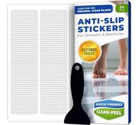 Anti Slip Shower Stickers 24 PCS, Invisible Non-Slip Shower Strips for Adults, Premium Adhesive Bath Tub Stickers (Clear)