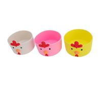 Anti Slip Silicone Boot Sleeve with Cartoon Chicken Design for Water Bottles and Cups Protective Silicone Bottom Cover Bright Colors 3 Pieces
