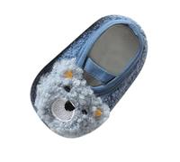 Anti-Slip Socks for Baby Cute Cartoon First Walking Shoes Elastic Straps Crawling Shoes Comfortable Crib Shoe Soft Sole Indoor Walking Socks Kids Floor Sock with Rubber Sole 0-4 Years Blue