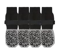 Anti Slip Socks,Socks Paws Stop Licking 2 Pairs Shoes with Grippers Anti Slip Dog Boots, Claw for Dog Indoor Outdoor Hardwood Floor Walking (Grey)