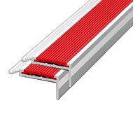 Anti-Slip Stair Edge Nosing Trim, L-shaped Aluminum Alloy Stair Protectors with Rubber Strip, 2-Pack, 210cm (82.7in) for Safe and Secure Staircases