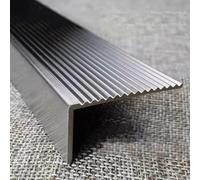 Anti-Slip Stair Nosing for Concrete Steps - Heavy Duty Stainless Steel Outdoor Stair Edge Protector, Floor Transition Strip for Commercial & Restaurant Use(50x50x3mm)