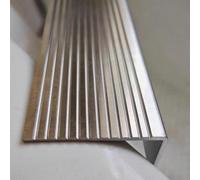 Anti-Slip Stair Nosing Trim - 304 Stainless Steel Step Edge Protector, Waterproof Thickened Tread Plate for Indoor Outdoor Stairs