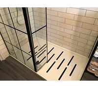 Anti-Slip Stickers for Bath and Shower - Modern Look stylish Non Rubber Bath Shower Mat - Strong textured Adhesive stick on (8x Black)