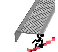 Anti-slip stickers for stair edges, Step Edge Trim Rubber Strips Stair Nose Molding Carpet(Grey,5m)