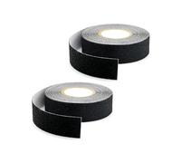Anti Slip Tape,2 Rolls Non Slip Safety Grip Tape Self Adhesive Decking Warning Tape Hazard Tape for Indoor Outdoor Stairs Steps 2.5cm x 5m Black