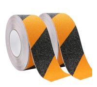 Anti Slip Tape - Heavy Duty Black and Yellow Grip Tape, High Traction Strong Self Adhesive Safety Non Skid Tread Warning Tape, Non Slip Tape for Steps Stair Treads Outdoor & Indoor(5cm x 10m 2 Roll)