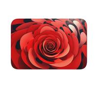 Anti Slip Thickened Floor Mat BROLEO Cartoon Red Flower Vortex Spiral Printing Non-Slip, Easy to Clean, Durable,Perfect for Toilet Bathroom 60x40cm