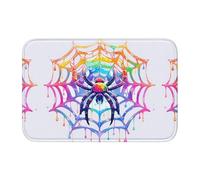 Anti Slip Thickened Floor Mat BROLEO Colored Spider Web Printing Non-Slip, Easy to Clean, Durable,Perfect for Toilet Bathroom 60x40cm