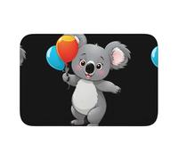 Anti Slip Thickened Floor Mat BROLEO Koala Playing with Balloons Printing Non-Slip, Easy to Clean, Durable,Perfect for Toilet Bathroom 60x40cm