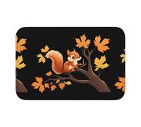 Anti Slip Thickened Floor Mat BROLEO Little Squirrel on The Maple Tree Printing Non-Slip, Easy to Clean, Durable,Perfect for Toilet Bathroom 60x40cm