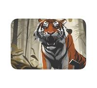 Anti Slip Thickened Floor Mat BROLEO Serious Tiger Printing Non-Slip, Easy to Clean, Durable,Perfect for Toilet Bathroom 60x40cm