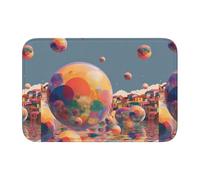 Anti Slip Thickened Floor Mat XBKGOHA A Colorful Bubble World Picture Non-Slip, Easy to Clean, Durable,Perfect for Toilet Bathroom 60x40cm