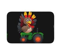 Anti Slip Thickened Floor Mat XBKGOHA Big Turkey on Tractor Picture Non-Slip, Easy to Clean, Durable,Perfect for Toilet Bathroom 60x40cm