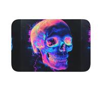 Anti Slip Thickened Floor Mat XBKGOHA Glowing Skull Picture Non-Slip, Easy to Clean, Durable,Perfect for Toilet Bathroom 60x40cm
