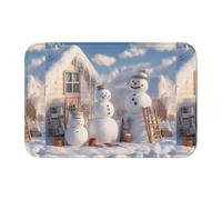 Anti Slip Thickened Floor Mat XBKGOHA Happy Snowman Family Picture Non-Slip, Easy to Clean, Durable,Perfect for Toilet Bathroom 60x40cm