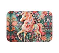 Anti Slip Thickened Floor Mat XBKGOHA Pink Paper Cut Unicorn Picture Non-Slip, Easy to Clean, Durable,Perfect for Toilet Bathroom 60x40cm