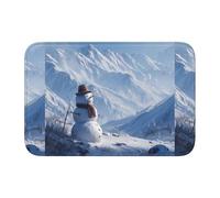 Anti Slip Thickened Floor Mat XBKGOHA Snowman in The Snowy Mountains Picture Non-Slip, Easy to Clean, Durable,Perfect for Toilet Bathroom 60x40cm