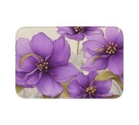 Anti Slip Thickened Floor Mat YYHWHJDE Beautiful Purple Flowers Prints Non-Slip, Easy to Clean, Durable, Fade-Resistant, Perfect for Toilet Bathroom 60x40cm