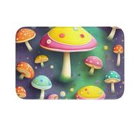 Anti Slip Thickened Floor Mat YYHWHJDE Colorful Dream Mushroom Prints Non-Slip, Easy to Clean, Durable, Fade-Resistant, Perfect for Toilet Bathroom 60x40cm