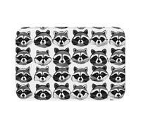 Anti Slip Thickened Floor Mat YYHWHJDE Cute Raccoon Prints Non-Slip, Easy to Clean, Durable, Fade-Resistant, Perfect for Toilet Bathroom 60x40cm
