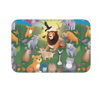 Anti Slip Thickened Floor Mat YYHWHJDE Enlightenment Animals Prints Non-Slip, Easy to Clean, Durable, Fade-Resistant, Perfect for Toilet Bathroom 60x40cm