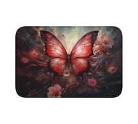 Anti Slip Thickened Floor Mat YYHWHJDE Fantasy Flower Butterfly Prints Non-Slip, Easy to Clean, Durable, Fade-Resistant, Perfect for Toilet Bathroom 60x40cm