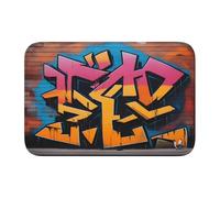 Anti Slip Thickened Floor Mat YYHWHJDE Graffiti Hip Hop Prints Non-Slip, Easy to Clean, Durable, Fade-Resistant, Perfect for Toilet Bathroom 60x40cm