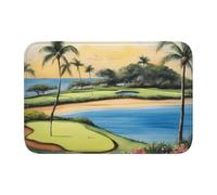 Anti Slip Thickened Floor Mat YYHWHJDE Hawaii Beach Golf Course Prints Non-Slip, Easy to Clean, Durable, Fade-Resistant, Perfect for Toilet Bathroom 60x40cm