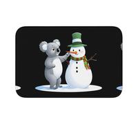 Anti Slip Thickened Floor Mat YYHWHJDE Koala Making a Snowman Prints Non-Slip, Easy to Clean, Durable, Fade-Resistant, Perfect for Toilet Bathroom 60x40cm