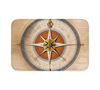 Anti Slip Thickened Floor Mat YYHWHJDE Law of The Compass sea Prints Non-Slip, Easy to Clean, Durable, Fade-Resistant, Perfect for Toilet Bathroom 60x40cm