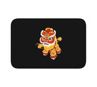 Anti Slip Thickened Floor Mat YYHWHJDE Lion Dance with a Long History Prints Non-Slip, Easy to Clean, Durable, Fade-Resistant, Perfect for Toilet Bathroom 60x40cm
