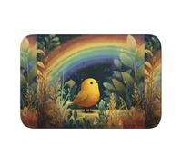 Anti Slip Thickened Floor Mat YYHWHJDE Little Birds Under The Rainbow Pattern Non-Slip, Easy to Clean, Durable, Fade-Resistant, Perfect for Toilet Bathroom 60x40cm