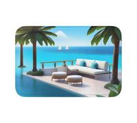 Anti Slip Thickened Floor Mat YYHWHJDE Love Island on The S Prints Non-Slip, Easy to Clean, Durable, Fade-Resistant, Perfect for Toilet Bathroom 60x40cm