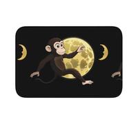 Anti Slip Thickened Floor Mat YYHWHJDE Monkey Who Stole The Moon Pattern Non-Slip, Easy to Clean, Durable, Fade-Resistant, Perfect for Toilet Bathroom 60x40cm